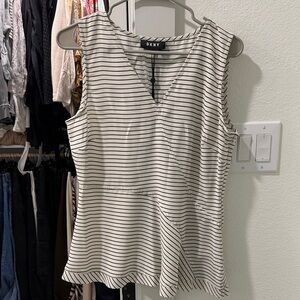 Striped sleeveless peplum top